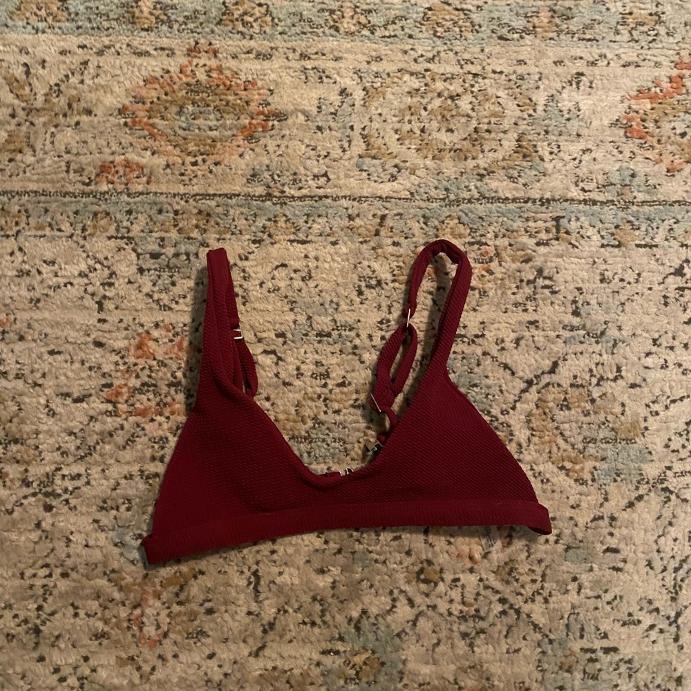 zaful wine red bikini top